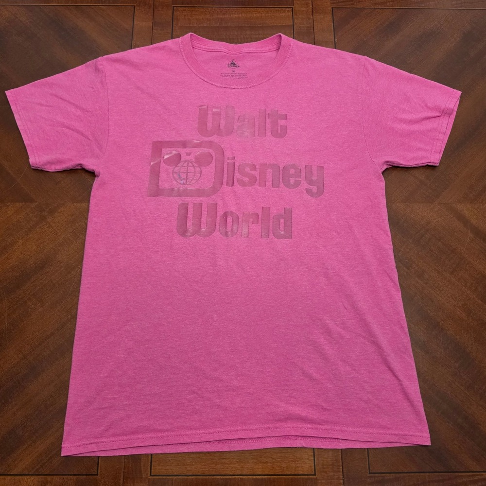 Disney T-Shirt Women M Pink Walt Disney World Graphic Tee Short Sleeve Souvenir